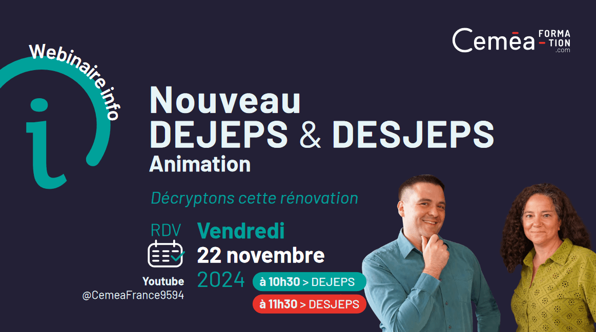 Visuel de présentation du webinaire sur la rénovation du DEJEPS et du DESJEPS