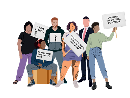 Illlustration – Déconstruire le racisme, toute une histoire 500×375(1) Illustration de personnes luttant contre le racisme et l'antisémitisme